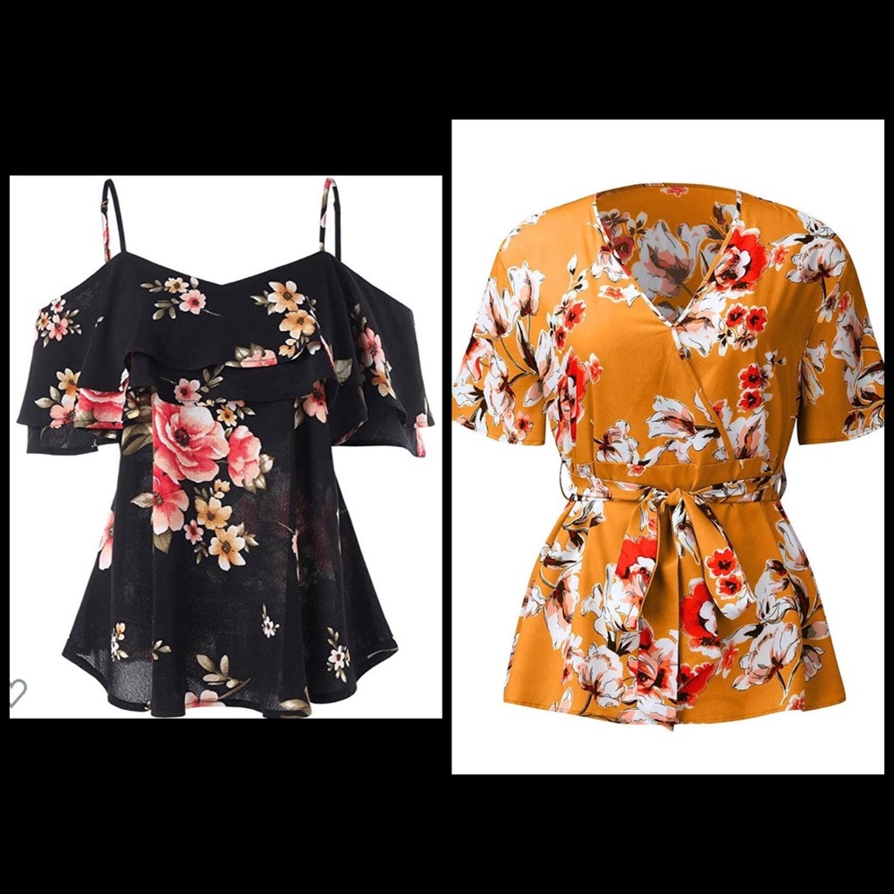 Two floral tops